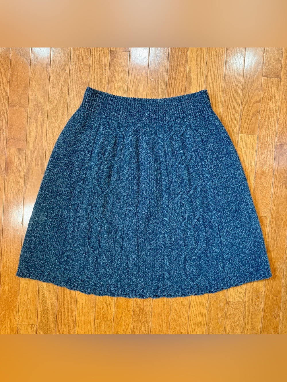Anthropologie Moth Women’s Medium Cable Knit Wool A-Line Sweater Skirt Pull On